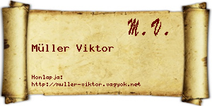 Müller Viktor névjegykártya